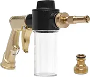 MOSIKEN High Pressure Foam Gun Car Wash Sprayer, Heavy Duty Metal Garden Hose Nozzle with 3.5oz/100cc Plastic Soap Dispenser Bottle, For Gardening, Watering Plants, Floor Cleaning