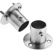 2 Pieces Stainless Steel Round Tube Bracket, Wardrobe Rod Holder -dd S2024123015965 22mm