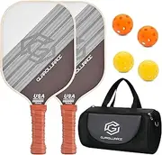 Pickleball Paddles Set of 2 Pickle Ball Paddles,USAPA Approved Pickleball Set of 2 Rackets,Fiberglass Surface & 13MM PP Honeycomb Core,Breathable Handle,4 Indoor & Outdoor Balls,1 Pickleball Bag