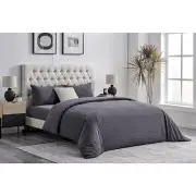 Sydney Stonewash Quilt Cover Set Castlerock Charcoal - Queen