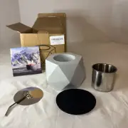 Tabletop Fire Pit/Bowl with Lid and Mat New in Box Geometric Shape