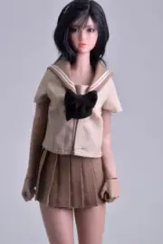 1:6 Scale Girl Student Khaki Uniforms Clothes Shirt&Skirt Clothes Fit 12'' Body