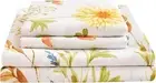 JSD Yellow Floral Printed Sheet Set Queen Size, 4 Queen, Botanical
