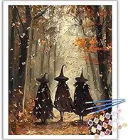 Reivworl Halloween Paint by Numbers Kit for Adults, Adults Craft Kits Paint by Number on Canvas, DIY Acrylic Painting by Numbers for Gifts and Home Decor 16x20 Inch