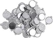 [B Baosity] 50pcs Pendants Base 12mm Photo Settings Tray for Jewelry Making