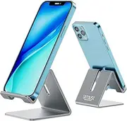 [Urmust] Desk Cell Phone Stand Holder Aluminum Phone Dock Cradle Compatible with Switch, for iPhone 13 12 11 Pro Xs Xs Max Xr X 8 7 6 6s Plus 5 5s 5c, Office Decor Accessories Desk (Gray)