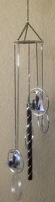WIND CHIME 5 RING ALUMINUM W/SINGLE TUBE - VARIOUS DESIGNS - NEW IN BOX