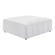 Modway Bartlett Modern Upholstered Polyester Fabric Ottoman in Ivory