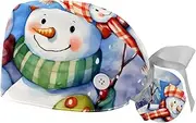 [YTYVAGT] 2-Pc,Gourd-Shaped Working Cap,Fisherman Hat with Buttons and Cotton Sweatband,a Pair of Snowmen Pattern
