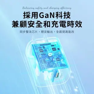 【OMG】35W氮化鎵GaN充電器 TypeC+A雙孔 PD快充頭 手機平板快速充電器(支援iPhone/iPad/三星/安卓)