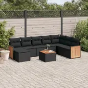 9 Piece Garden Sofa Set with Cushions poly ratta vidaXL