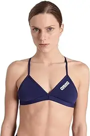 [arena] Women's Women's Team Swim Top Tie Back Solid Women's Team Swim TOP TIE Back Solid (Pack of 1) Navy-White