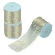 Shimmery Chiffon Ribbon,3 Roll 1.5''×15 Yard Metallic Frayed Fringe, Sky Blue