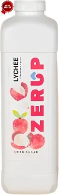 Zerup Zero Sugar Lychee Flavoured Syrup 1L Bottles, Sugar Free Syrup, Lychee Fla