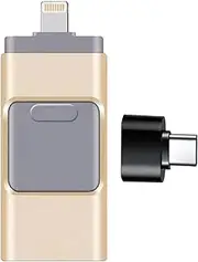 Phoxfer USB Storage Backup Drive - Flash Drive Photo Stick, 4 in 1 Flash Drive, Flash Drive Backup, Phoxfer Stick, Sticks External Storage Drive, USB Stick, Gold 128G