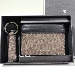 Michael Kors 咖啡色PVC材質名片/鑰匙圈禮盒組 #86F1LGFD1B (5.7折)