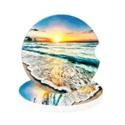 Car Cup Holder Coasters 2 Pack Absorbent Ceramic Coaster 2.56 sunset