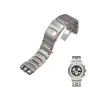 23mm Silver Color Steel Watch Bracelet For Swatch XL Irony The Chrono YOS414G