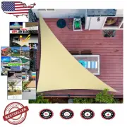 24' x 24' Beige Triangle Sun Shade Sail Canopy - UV Block & Water Permeable