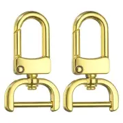 2pcs Detachable Snap Hook Swivel Clasp 3/4" Metal D-Rings Clasp, Gold