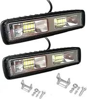 1-2Pcs 36w DRL LED Spot Flood Work Light Aluminum Worklight for Auto Motorcycle 12V Led Headlight for Off Road Vehicle Car Truck Work Light(2Pcs-16Led)