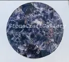 15" Amethyst Corner Side Table Top Natural Stones Handmade Work Home Decor