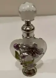 Yu Feng Mini Glass Flower Rhinestones Perfume Bottle