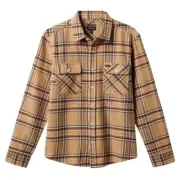 Brixton Bowery Flannel Sand Off White Terracotta Button Up Shirt