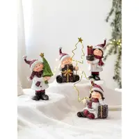 在飛比找ETMall東森購物網優惠-美式鄉村樹脂娃娃公仔星星桌面擺件圣誕樹老人雪人圣誕裝飾