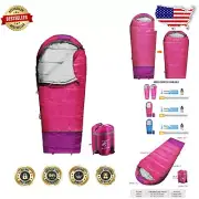 3 Season Lightweight Kids Mummy Sleeping Bag – Perfect for Camping Adventures