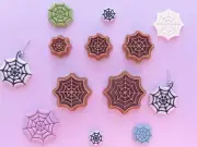 Halloween Theme Spider Web Polymer Clay Cutter Set | Ghosts Bats Pumpkin
