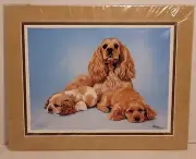 Linda Picken Artist Signed/Numbered Print Cocker Spaniel Dogs Matted Artwork