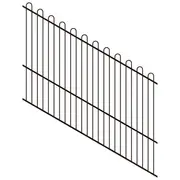 ProtectorAl 1201-2400W x 1800H Satin Black Loop Top Pool Fence Panel Raked 16-30º