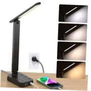 LED Desk Lamp, Power Strip with 3 Outlets 4 USB Charging Ports(2 USBC), 4