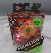 Mojang Minecraft Netherrack Series 3 Mooshroom, Zombie in Flames, Slime Blister