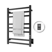 8-Bar Towel Warmer with Fast Heating, Auto Shut-Off Timer, Matte Black Finish...