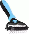 Pet Dog Grooming Brush - Double Sided Shedding & Dematting Undercoat Rake Comb f