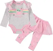 [STAR WARS] Baby Girls Clothing One Piece Set - Baby Yoda Baby Clothes - Baby Girl Clothes, Grey/Green, 24 Months
