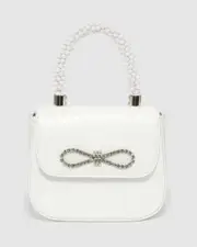 White Jada Bow Mini Top Handle Bag