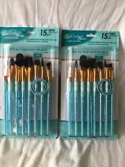 Two Taklon Brush Sets - Royal & Langnickel Crafter's Choice - 15 pieces each