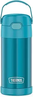 THERMOS FUNTAINER Water Bottle with Straw - 12 Ounce, Teal - Kids Stainless Steel Vacuum Insulated Water Bottle with Lid