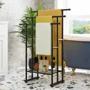 Black Free Standing Towel Racks for Bathroom Towel Rack Stand 3 Tiers Floor Bath