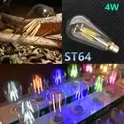 E27 B22 4W Edison ST64 Pear Bulbs LED COB Pink/Green/Blue Lights Home Pub Indoor