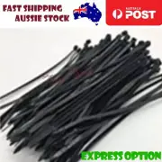 100x 100mm Black White Self locking Nylon Cable Zip Ties Plastic Cable Zip Tie