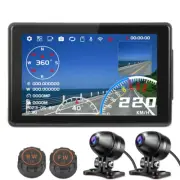 Motorcycle Dash Cam 1080P Front Rear Camera Loop Recording Parking Mode TPMS
