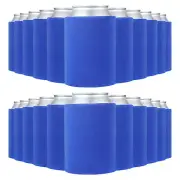 100Pcs 10oz Blank Beer Can Cooler Sleeves Bulk Collapsible Soda Bottle Blue