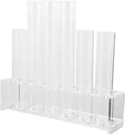 KITANDOVE 1 Set Glass Test Tube Propagation Station with Plastic Rack for Hydroponic Plants Clear Plant Terrarium Space Saving Planter for Home Decor Easy Care Stylish Display