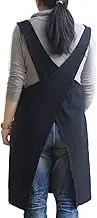 Soft Cotton Linen Apron Solid Color Halter Cross Bandage Aprons Japan Japanese Style X Shape Kitchen Cooking Clothes Women Chef Housewarming