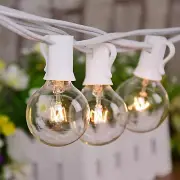 Outdoor String Lights 25FT Patio Lights with 27 Globe Bulbs Incandescent String