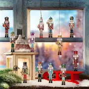12Pcs Nutcracker Figurines Christmas Decor Crafts for Shelf Bedroom Birthday
